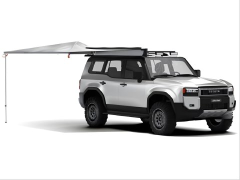 Auvent Alu-Cab autoportant en aluminium 270° côté droit