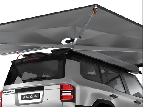 Auvent Alu-Cab autoportant en aluminium 270° côté droit