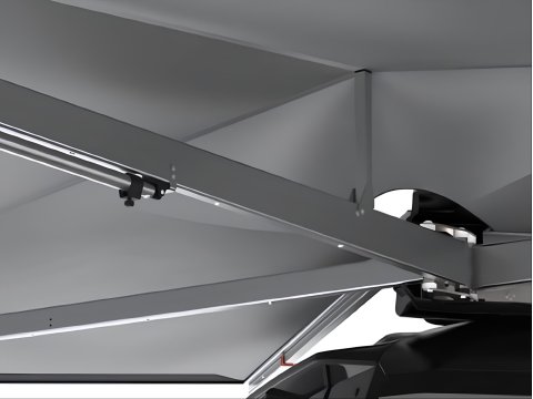 Auvent Alu-Cab autoportant en aluminium 270° côté droit