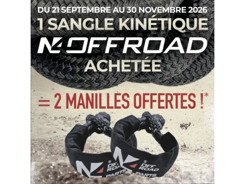 PROMO Sangle kinétique 8m 10.8T + 2 Manilles souples offertes N4-Offroad