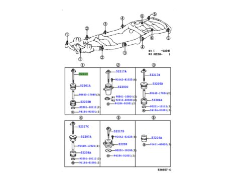 Boulon de fixation de caisse n°1 Toyota Land Cruiser HDJ100