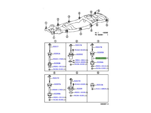 Entretoise de fixation de caisse n°3 Toyota Land Cruiser HDJ100