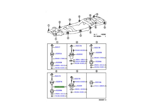 Entretoise de fixation de caisse n°4 Toyota Land Cruiser HDJ100