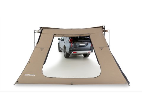 Paroi latérale trapézoïdale avec porte pour auvent Batwing Rhinorack