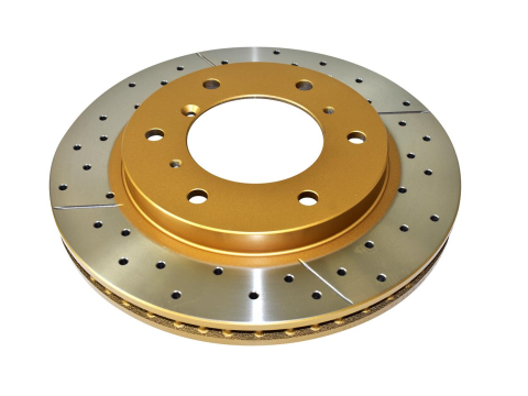 Disque frein avant rainuré percé DBA Mitsubishi Pajero 3