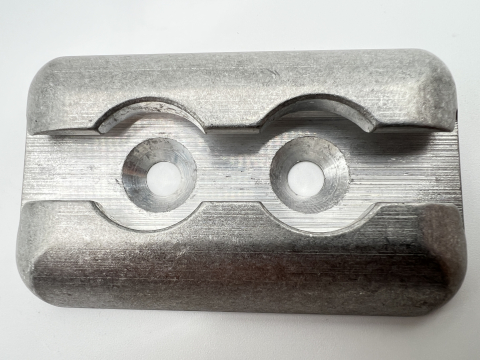 Plaquette double ancrage Aero aluminium brut