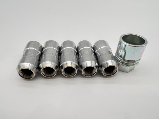 Lot de 5 écrous de roue antivol chromés 14x150 - Cône 60°