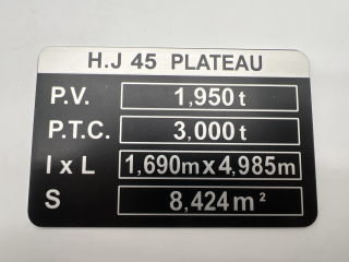 PLAQUE DE TARE HJ45 PLATEAU