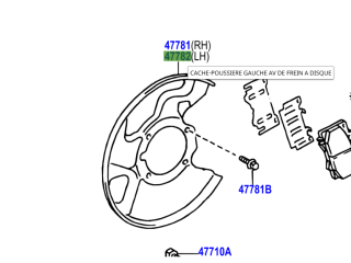 Flasque disque de frein avant gauche HDJ100