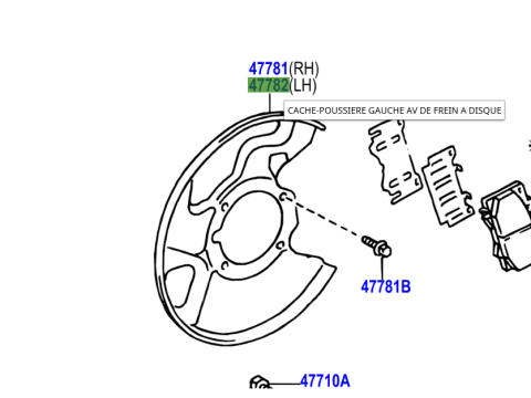 Flasque disque de frein avant gauche HDJ100