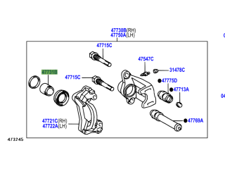 Piston étrier de frein arrière HDJ80 KDJ9 KDJ12 KDJ15