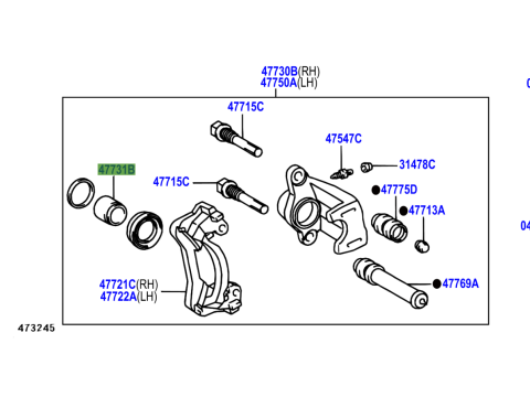 Piston étrier de frein arrière HDJ80 KDJ9 KDJ12 KDJ15