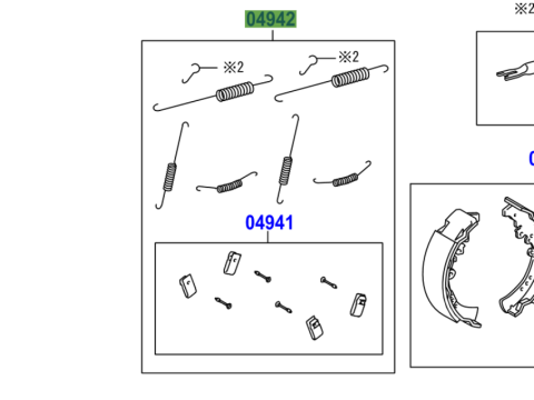 Kit ressorts montage mâchoires de frein Hilux Vigo