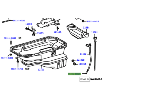 Joint torique de guide de jauge à huile moteur