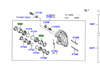 Piston Ø45mm étrier de frein avant HDJ100