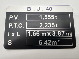 PLAQUE DE TARE BJ40