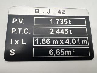 PLAQUE DE TARE BJ42