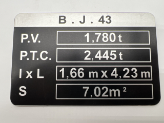 PLAQUE DE TARE BJ43