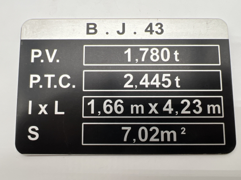 PLAQUE DE TARE BJ43
