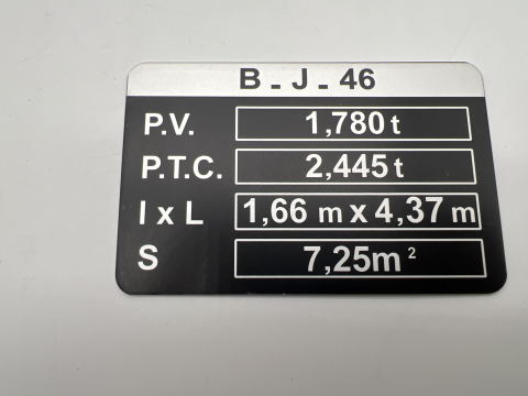 PLAQUE DE TARE BJ46