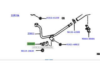 Patte support conduite arrivée gasoil pompe à injection HDJ80 et HZJ7 avant 1999