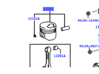 Piston moteur KZJ7 KZJ9 - Marquage 2 - Cote standard