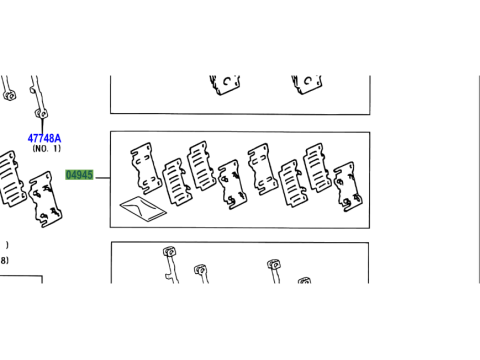 Kit de cales anti grincement / antibruit plaquettes de frein avant HDJ100