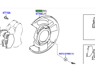 Flasque disque de frein avant droit HDJ80 08/1992+ et HZJ7 99-07