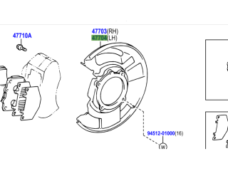 Flasque disque de frein avant gauche HDJ80 08/1992+ et HZJ7 99-07
