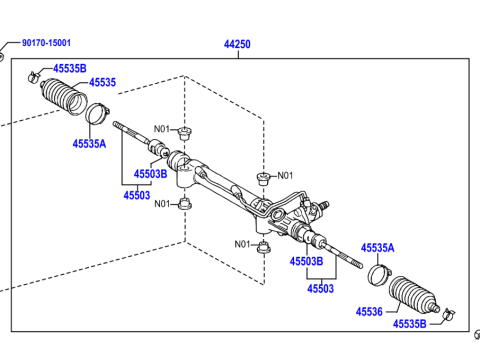 Crémaillère de direction pour FJ Cruiser avant 08/2009