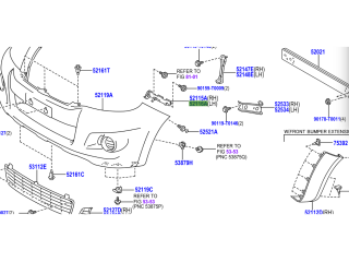Support guide de pare chocs avant gauche Hilux Vigo 2012-2015