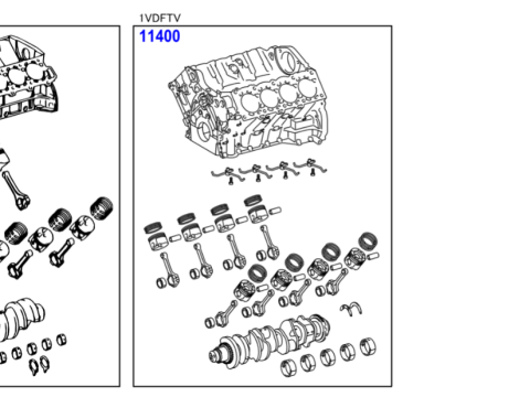 Bloc moteur embiellé Land Cruiser V8 4.5D4-D VDJ200