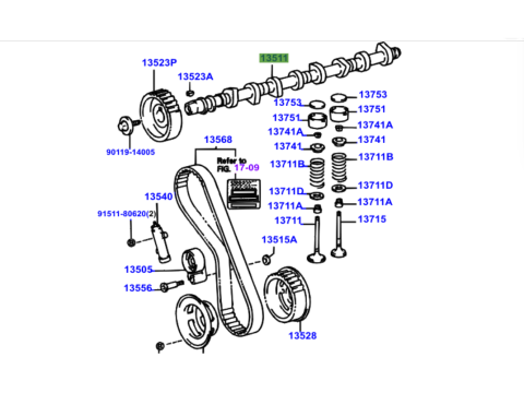 Arbre à cames KZJ7 KZJ9