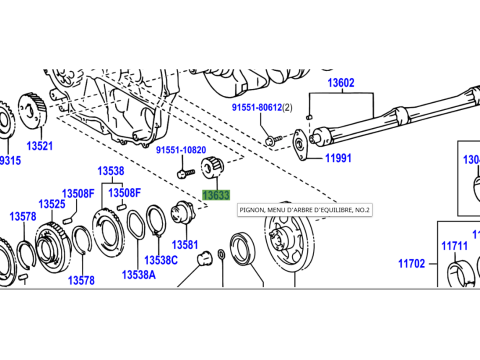 Pignon No2 d'arbre d'équilibrage KZJ KDJ