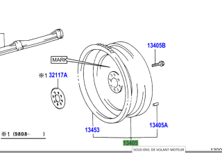 Volant moteur KZJ90 KZJ95 06/1998+