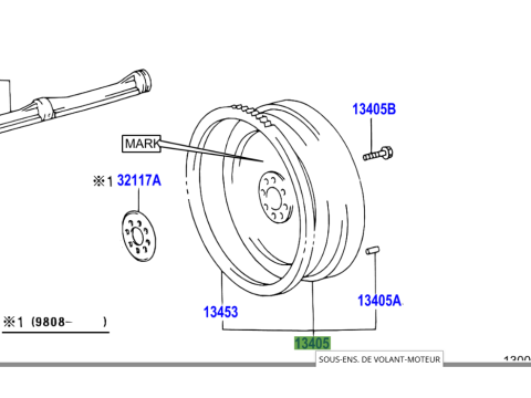 Volant moteur KZJ90 KZJ95 06/1998+