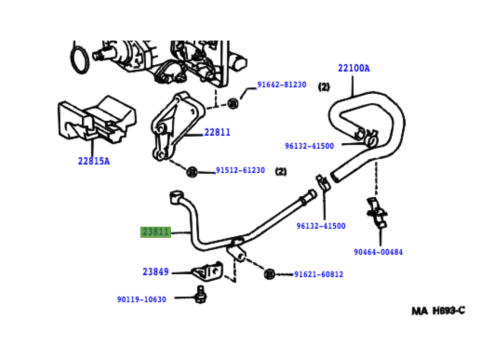 Conduite rigide arrivée gasoil pompe à injection HDJ80 24s