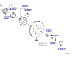Disque de frein avant Land Cruiser KDJ12 et Hilux GR
