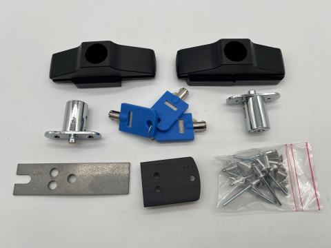 Set de 2 verrous anti effraction porte fourgon Fiat Ducato - 4 Clefs - Anodisage noir