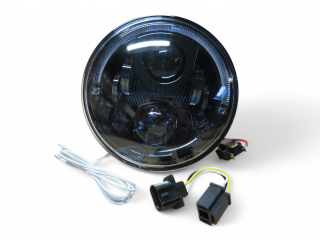 Optique leds rond Ø7 pouces fond noir - Jeep Nissan Land Rover Toyota phares ronds