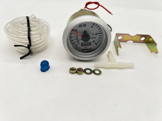 Manomètre de pression de turbo mécanique - 2 bars - Ø42mm - fond blanc rétroéclairé