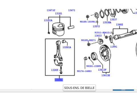 Bielle moteur KZJ7 KZJ9