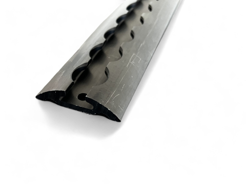 Rail arrimage Aero semi circulaire aluminium anodise noir 1000mm