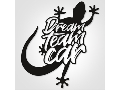 Grand autocollant noir de capot DreamTeamCar