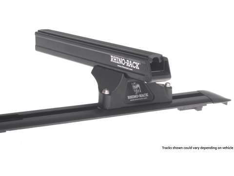 Kit 2 barres de toit noire 1375mm Heavy Duty RLTP Trackmount Nissan Navara D40 2005-2015