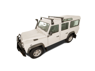 Kit 2 barres de toit noire Heavy Duty 1500mm avec pieds RL210 Land Rover Defender
