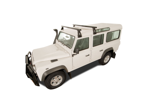 Kit 2 barres de toit noire Heavy Duty 1500mm avec pieds RL210 Land Rover Defender