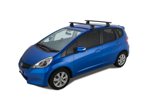 Kit 2 barres de toit noire Vortex 1260mm avec pieds 2500 Honda Jazz Gen II 2008-2014