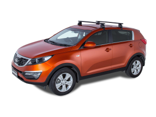 Kit 2 barres de toit noire Vortex 1260mm avec pieds 2500 Kia Sportage SL 2010-2015