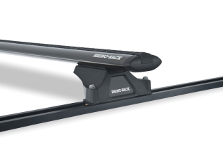 Kit 2 barres de toit noire Vortex 1370mmTrackmount avec pieds RLTP Land Rover Discovery 3 & 4 2005-2017
